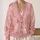 Blush Pink Hexagonal Geometric Layers for Everyday Office Style and Weekend Wear for Women All-over Print Knitted Cardigan - 2