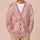 Blush Pink Hexagonal Geometric Layers for Everyday Office Style and Weekend Wear for Women All-over Print Knitted Cardigan - 6