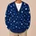 White Star Motif Navy Blue Style for Relaxed Lounging and Everyday Layering Women All-over Print Knitted Cardigan - 6