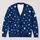 White Star Motif Navy Blue Style for Relaxed Lounging and Everyday Layering Women All-over Print Knitted Cardigan - 1