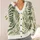 Green Fern Leaves for Nature Walks and Spring Layering, Women's Botanical Style Outfits All-over Print Knitted Cardigan - 4