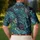 Black Cat Tropical Foliage for Golf Days and Summer Leisure, Cat Lover Women Outdoor Style Men's Polo Shirt - 5