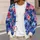 Watercolor Indigo Coral Blooms for Commuting, Gallery Visits, and Weekend Layering All-over Print Knitted Cardigan - 5