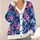 Watercolor Indigo Coral Blooms for Commuting, Gallery Visits, and Weekend Layering All-over Print Knitted Cardigan - 4