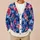 Watercolor Indigo Coral Blooms for Commuting, Gallery Visits, and Weekend Layering All-over Print Knitted Cardigan - 6