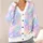 Pastel Tie Dye Stars and Whimsical Animal Motifs for Cozy Loungewear Evenings at Home All-over Print Knitted Cardigan - 4