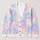 Pastel Tie Dye Stars and Whimsical Animal Motifs for Cozy Loungewear Evenings at Home All-over Print Knitted Cardigan - 1