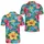 Tropical Hibiscus Floral Blue Beach Golf Style for Summer Tennis and Resort Days Men's Polo Shirt - 2