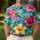 Tropical Hibiscus Floral Blue Beach Golf Style for Summer Tennis and Resort Days Men's Polo Shirt - 4