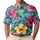 Tropical Hibiscus Floral Blue Beach Golf Style for Summer Tennis and Resort Days Men's Polo Shirt - 1