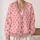 Red Heart Lattice Motif for Valentine's Day Layering, Romantic Women's Casual Style All-over Print Knitted Cardigan - 2