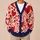 Red and Pink Hearts for Romantic Valentine Outfits and Casual Everyday Layering Looks All-over Print Knitted Cardigan - 6