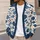 Navy Fish Motif With Coastal Charm for Relaxed Weekend Layering and Everyday Wear All-over Print Knitted Cardigan - 5