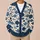 Navy Fish Motif With Coastal Charm for Relaxed Weekend Layering and Everyday Wear All-over Print Knitted Cardigan - 6