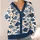 Navy Fish Motif With Coastal Charm for Relaxed Weekend Layering and Everyday Wear All-over Print Knitted Cardigan - 4