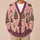 Pink Christmas Tree Holiday Botanical Winter Motifs For Festive Everyday Layering Women All-over Print Knitted Cardigan - 6