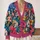 Colorful Floral Garden Blooms for Everyday Layering, Weekend Style, and Casual Womenswear All-over Print Knitted Cardigan - 2