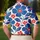 Blue and Red Retro Floral Garden Motifs for Resort Golf Days and Weekend Fairways Men's Polo Shirt - 5