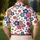 Red White And Blue Vintage Floral Blooms For Golf Days And Coastal Summer Outings Men's Polo Shirt - 5
