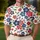 Red White And Blue Vintage Floral Blooms For Golf Days And Coastal Summer Outings Men's Polo Shirt - 4