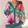 Oversized Tropical Hibiscus Blooms for Bright Everyday Layering and Relaxed Resort Style All-over Print Knitted Cardigan - 4