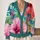 Oversized Tropical Hibiscus Blooms for Bright Everyday Layering and Relaxed Resort Style All-over Print Knitted Cardigan - 2