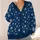 Navy Snowflake Motifs for Cozy Holiday Layering and Everyday Winter Style for All Women All-over Print Knitted Cardigan - 4