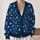 Navy Snowflake Motifs for Cozy Holiday Layering and Everyday Winter Style for All Women All-over Print Knitted Cardigan - 2
