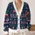 Nordic Christmas Cars, Reindeer And Snowflakes For Festive Holiday Layering For Men All-over Print Knitted Cardigan - 2