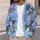 Blue Hydrangea Blossoms for Relaxed Garden Gatherings and Everyday Summer Layering All-over Print Knitted Cardigan - 5