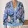 Blue Hydrangea Blossoms for Relaxed Garden Gatherings and Everyday Summer Layering All-over Print Knitted Cardigan - 2