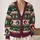 Christmas Cat Snowflakes and Retro Holiday Bands for Cozy Winter Layering for Men All-over Print Knitted Cardigan - 2