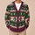 Christmas Cat Snowflakes and Retro Holiday Bands for Cozy Winter Layering for Men All-over Print Knitted Cardigan - 6