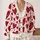 Red Heart Motif For Valentine Date Nights And Everyday Romance, Women's Casual Style All-over Print Knitted Cardigan - 2