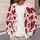 Red Heart Motif For Valentine Date Nights And Everyday Romance, Women's Casual Style All-over Print Knitted Cardigan - 5