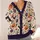 Halloween Pumpkins, Bats and Floral Blooms for Autumn Party Style Plus Size Women All-over Print Knitted Cardigan - 4