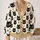 Whimsical Black Cat Faces With Pink Ears For Cozy Everyday Layering And Gifts All-over Print Knitted Cardigan - 2