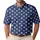 Navy Floral Motif for Golf and Pickleball Days, Active Outdoor Players and Fans Men's Polo Shirt - 1