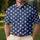Navy Floral Motif for Golf and Pickleball Days, Active Outdoor Players and Fans Men's Polo Shirt - 4