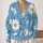 Blue Daisy Floral Layering Style For Everyday Outfits And Garden Gatherings For Women All-over Print Knitted Cardigan - 2