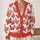 Cheerful Pink and Red Crab Motif for Coastal Everyday Layering, Women's Gift All-over Print Knitted Cardigan - 2
