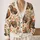 Watercolor Turkey Autumn Harvest Motifs for Thanksgiving Gatherings and Cozy Layering All-over Print Knitted Cardigan - 2
