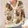 Watercolor Turkey Autumn Harvest Motifs for Thanksgiving Gatherings and Cozy Layering All-over Print Knitted Cardigan - 4