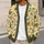 Sunflower and Greenery Motif for Casual Bohemian Weekend Layering, Everyday Women’s Style All-over Print Knitted Cardigan - 5
