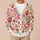 Pink Pumpkin Jack-O'-Lantern Leaves For Cozy Autumn Halloween Style Women's Wardrobe All-over Print Knitted Cardigan - 6
