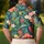 Tropical Hibiscus Floral Golf Style for Summer Tennis and Pickleball Women Players Men's Polo Shirt - 5