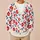Red Blue Floral Bohemian Everyday Layering Style For Casual Fall Outfits For Women All-over Print Knitted Cardigan - 6