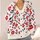 Red Blue Floral Bohemian Everyday Layering Style For Casual Fall Outfits For Women All-over Print Knitted Cardigan - 4