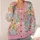 Pastel Patchwork Florals and Geometric Blocks for Spring Travel and Weekend Layering All-over Print Knitted Cardigan - 4