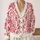 Magenta Damask Florals for Everyday Layering, Casual Elegance, and Romantic Wardrobes All-over Print Knitted Cardigan - 2